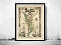 Old Map of Boston 1837 England United Kingdom Vintage Map | Vintage Poster Wall Art Print |