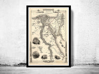 Old Map of Egypt and Arabia, 1800, Antique Vintage  | Vintage Poster Wall Art Print |