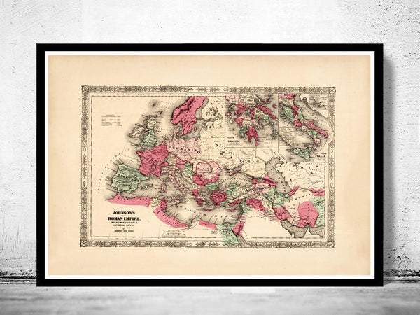 Old Map of Mediterranean Sea 1865