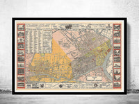 Vintage Map of Saigon Ho Chi Minh City Vietnam  | Vintage Poster Wall Art Print |