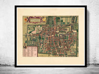 Old Vintage Map of The Hague Den Haag 1695 Antique Vintage Map  | Vintage Poster Wall Art Print |