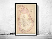 Old Map of Sri Lanka Old Ceylon 1805 Vintage Map | Vintage Poster Wall Art Print |