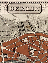 Old Map of Berlin Germany 1860 Vintage Map | Vintage Poster Wall Art Print |