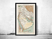 Old Map of Middle East Arabia Vintage map 1929  | Vintage Poster Wall Art Print |