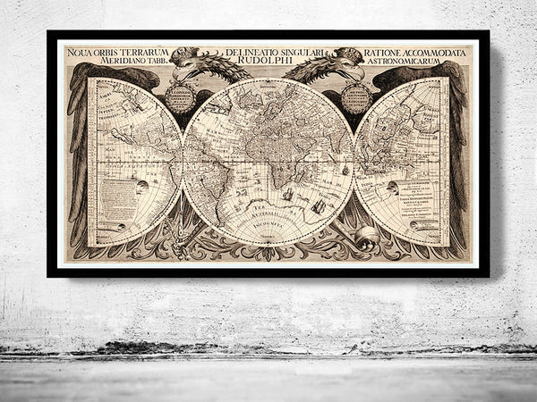 Old World Map 1630 Antique Atlas Map  | Vintage Poster Wall Art Print | Vintage World Map