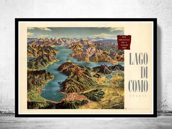 Vintage Poster of Lago Di Como Lake Como Italy Italia  | Vintage Poster Wall Art Print |