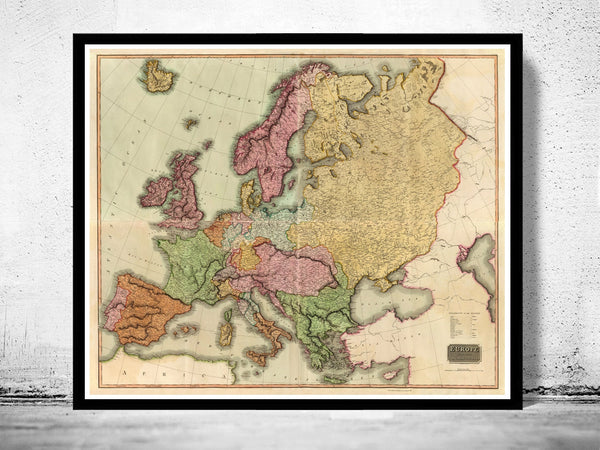 Old Map of Europe 1816 Antique Europe Map | Vintage Poster Wall Art Print | Vintage World Map