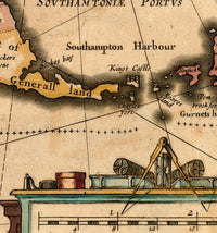 Old Map of Bermuda Islands 1662  | Vintage Poster Wall Art Print |