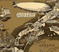 Vintage Map of Bermuda Islands 1930