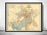 Vintage map of Perth, Australia  | Vintage Poster Wall Art Print |