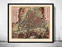 Old Map of Rotterdam Netherlands 1700 Vintage map  | Vintage Poster Wall Art Print |