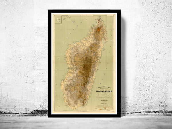 Old Map of Madagascar 1902  | Vintage Poster Wall Art Print |