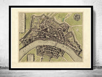 Old Map of Basel Basilea, Switzerland Suisse 1600  | Vintage Poster Wall Art Print |