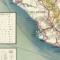 Old Map of Malay Peninsula Singapore  | Vintage Poster Wall Art Print |