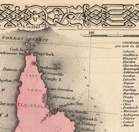 Old Map of Australia Oceania 1864 Vintage Map | Vintage Poster Wall Art Print |