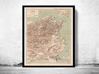 Old Map of Tunisie Tunisia  1912  | Vintage Poster Wall Art Print |