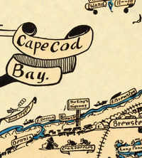 Pictorial Cape Cod Map Illustrated Massachusetts  | Vintage Poster Wall Art Print |