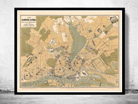 Old Map of Hamburg and Altona, Germany 1882  | Vintage Poster Wall Art Print |