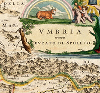 Vintage Map of Umbria Tuscany Toscana Italy 1662  | Vintage Poster Wall Art Print |