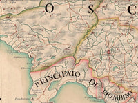 Old Map of Tuscany Italy Toscana 1780 vintage Map | Vintage Poster Wall Art Print |