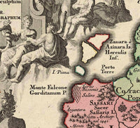 Old Map of Sardinia Sardegna 1720  | Vintage Poster Wall Art Print |