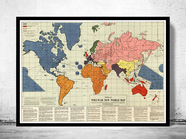 Old World Map infamous New World Order  | Vintage Poster Wall Art Print | Vintage World Map
