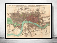 Old Map of London Map 1806 Vintage Map | Vintage Poster Wall Art Print |