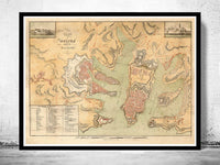 Old Map of Valletta Malta 1805  | Vintage Poster Wall Art Print |