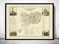 Old Map of Arras  France 1894  | Vintage Poster Wall Art Print |