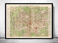 Old Map of Bristol UK 1890  | Vintage Poster Wall Art Print |