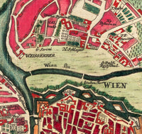 Old Map of Vienna Wien Austria 1712  | Vintage Poster Wall Art Print |