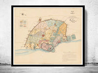 Vintage Map of Delhi India 1857  | Vintage Poster Wall Art Print |