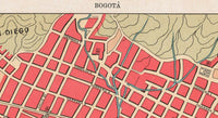 Old Map of Bogotá Colombia 1930  | Vintage Poster Wall Art Print |