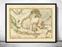 Old Map of Indonesia 1771  | Vintage Poster Wall Art Print |