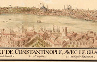 Old Constantinople Istanbul Panoramic View 1686  | Vintage Poster Wall Art Print |