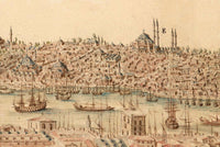 Old Constantinople Istanbul Panoramic View 1686  | Vintage Poster Wall Art Print |