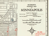 Old map of Minneapolis 1945 Vintage Map | Vintage Poster Wall Art Print |