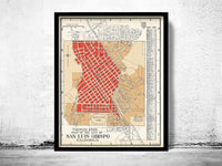 Old Map of San Luis Obispo 1920 Vintage Map | Vintage Poster Wall Art Print |