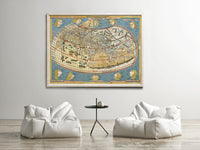 Medieval Old Map of The World 1486 Claudius Ptolemy | Vintage Poster Wall Art Print | Vintage World Map